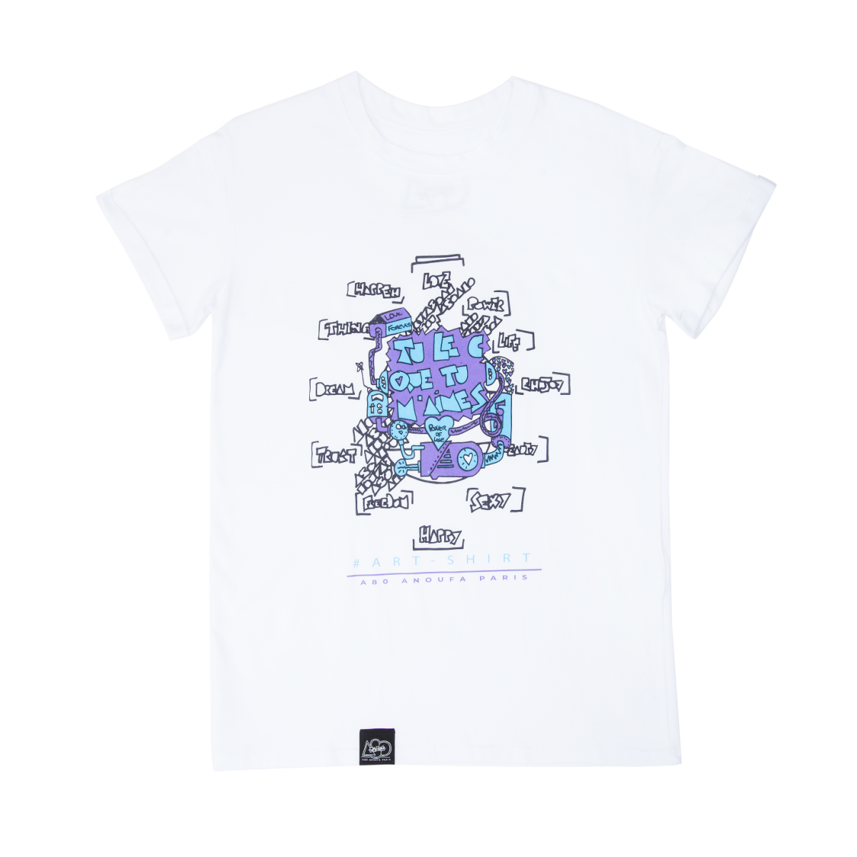 A80TB1 - TIME CLOCK 時鐘圖案長褲 (紫藍色)