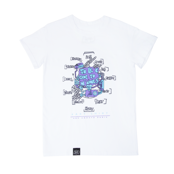 A80TB1 - TIME CLOCK 時鐘圖案長褲 (紫藍色)