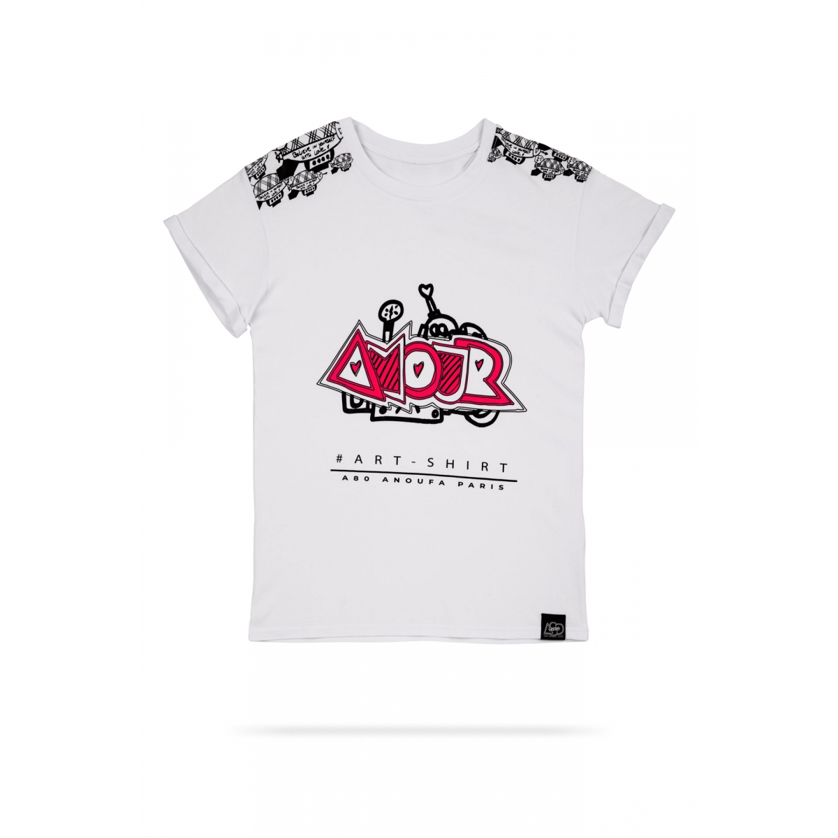 A80TW1 - AMOUR 愛情短袖上衣 (螢光粉)