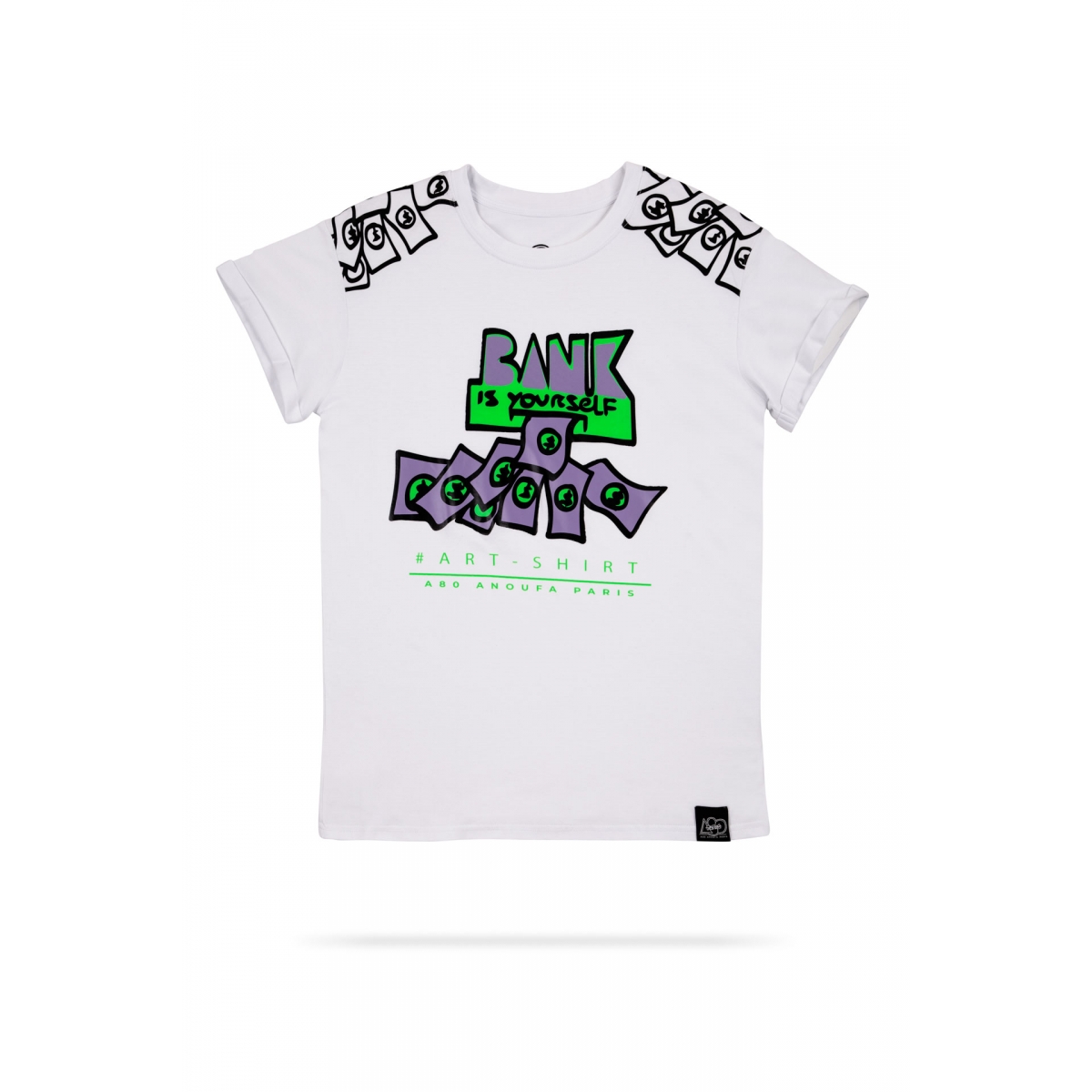 A80TB1 - BANK 銀行圖案長褲 (螢光綠)