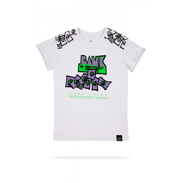 A80TB1 - BANK 銀行圖案長褲 (螢光綠)