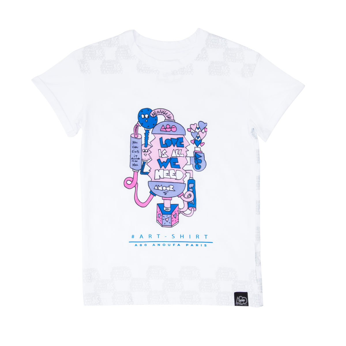 A80TW1- ALL NEED 標語短袖T恤 (粉色)