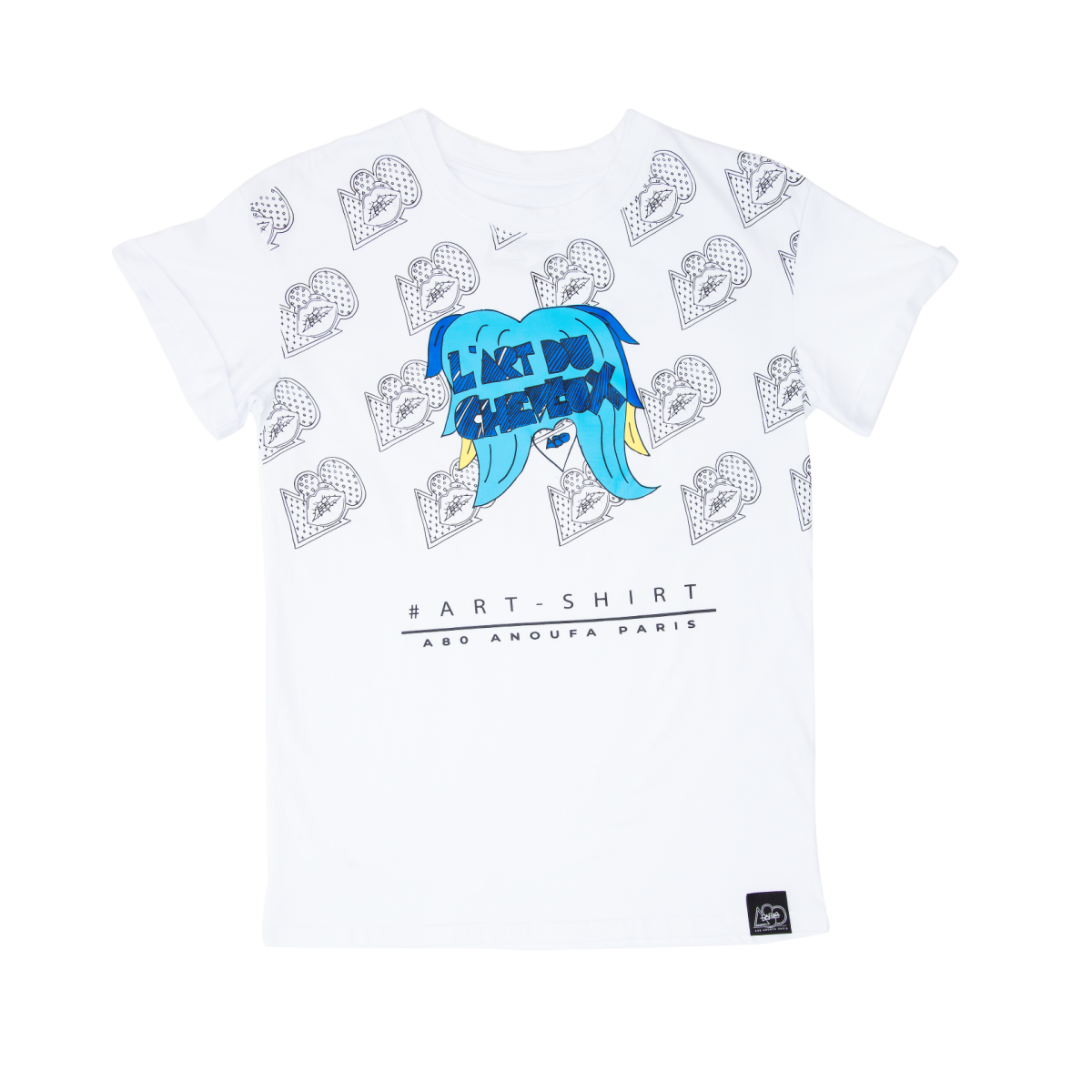 A80TW1 - L'ART DU CHEVEUX 藝術短袖T恤 (藍色)