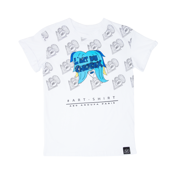 A80TW1 - L'ART DU CHEVEUX 藝術短袖T恤 (藍色)