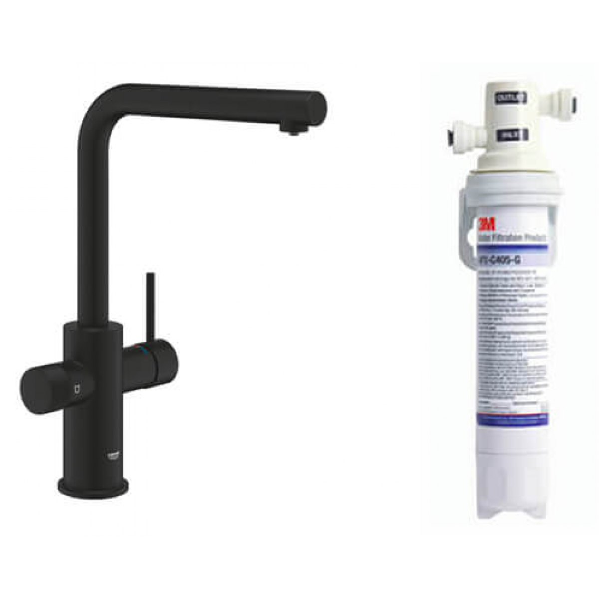 Grohe Blue Pure Minta 二合一濾水廚房龍頭 (拉出式) 30590KF0 + 3M 濾水系統 AP2-405G (幻影黑)