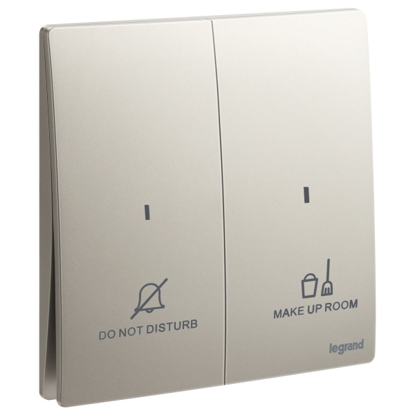 Legrand Mallia Senses 281046 CH 二位按手開關 | 請勿打擾/房間整理 | 香檳金