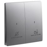 Legrand 281046 DS Mallia Senses 二位按手 請勿打擾房間整理開關 (深沙銀)