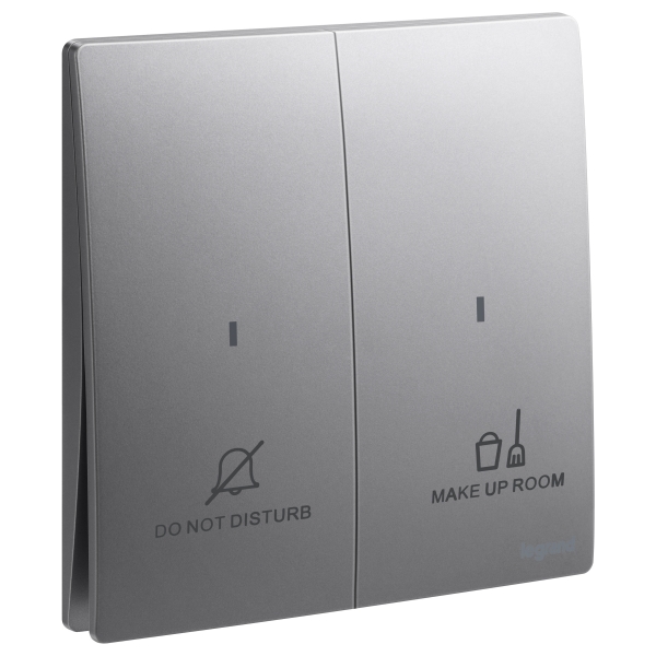 Legrand Mallia Senses 281046 DS 二位按手開關 | 請勿打擾/房間整理 | 深沙銀
