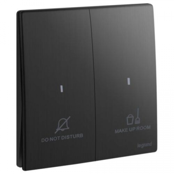 Legrand Mallia Senses 281046 BB 二位按手開關 | 請勿打擾/房間整理 | 幻影黑