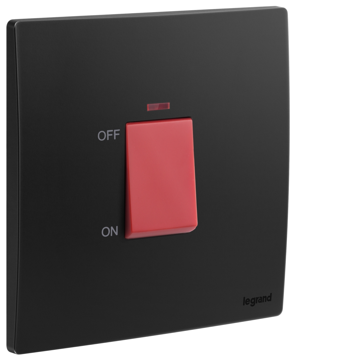 Legrand Mallia Senses 281074 MB 一位32A雙極開關帶LED燈 | PC阻燃耐熱塑膠 (子夜黑)