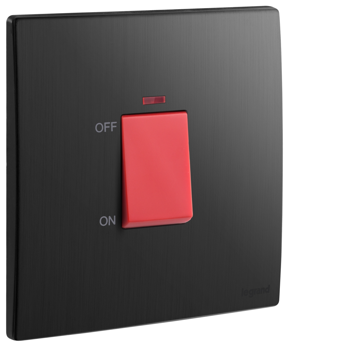 Legrand Mallia Senses 281074 BB 一位32A雙極開關帶LED燈 | PC阻燃耐熱塑膠 (幻影黑)