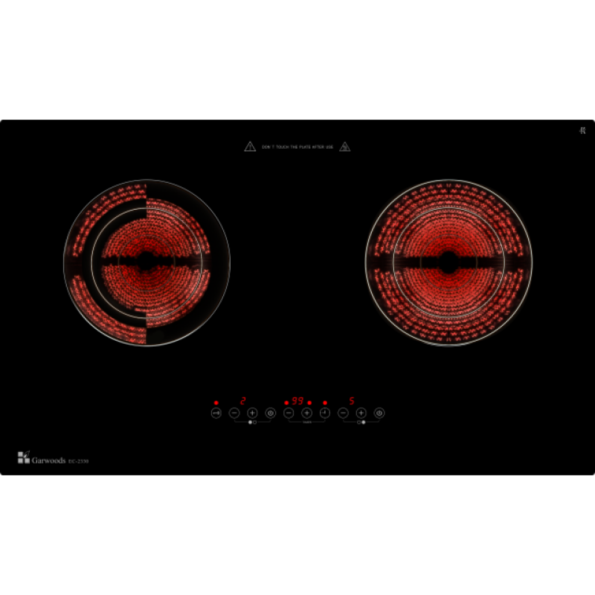 GARWOODS 樂思 EC-2330 75厘米嵌入式雙頭電陶爐 (兼容舊開孔)