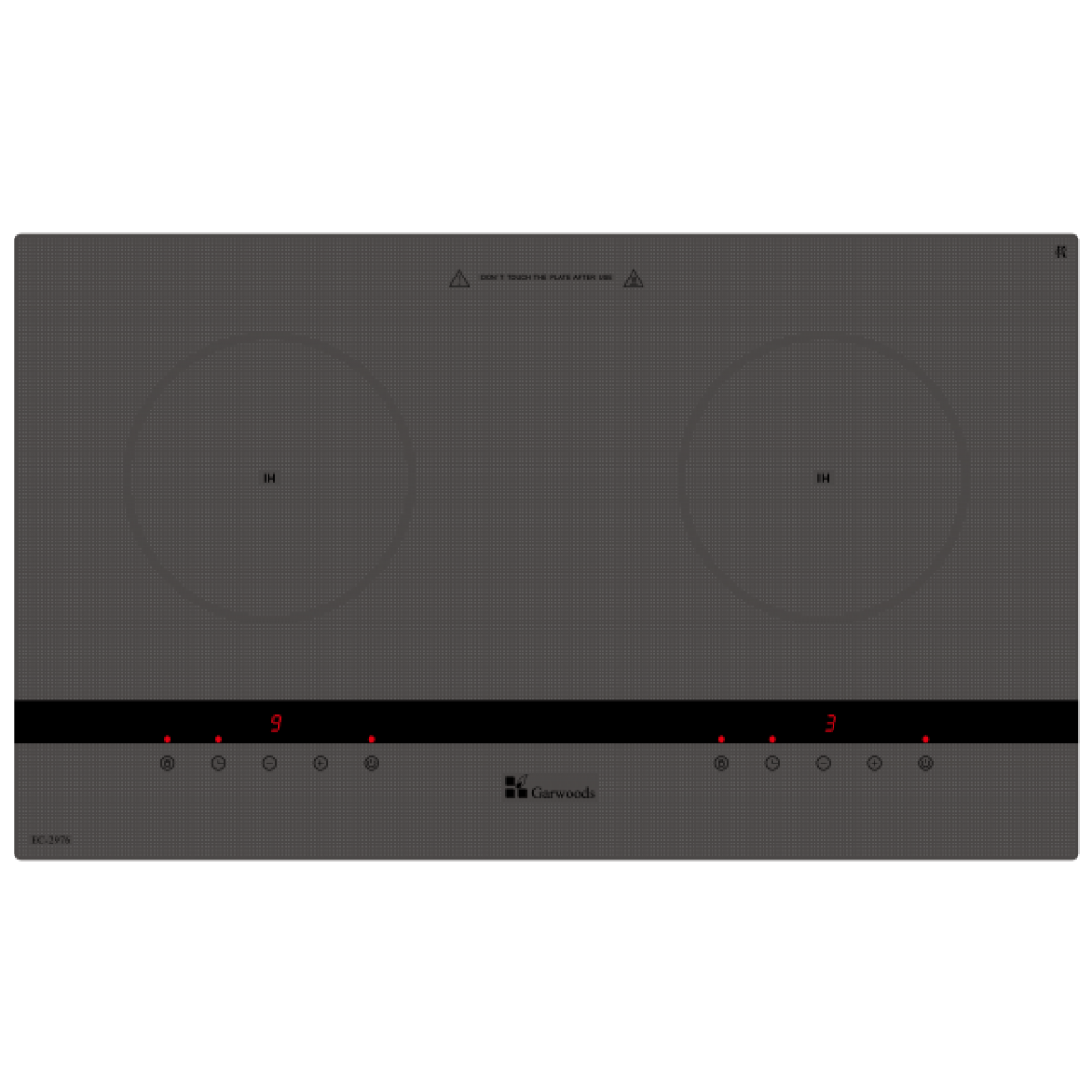 樂思 GARWOODS EC-2976(GREY) 73厘米嵌入式雙頭電磁爐 - 3600W優質微晶面板