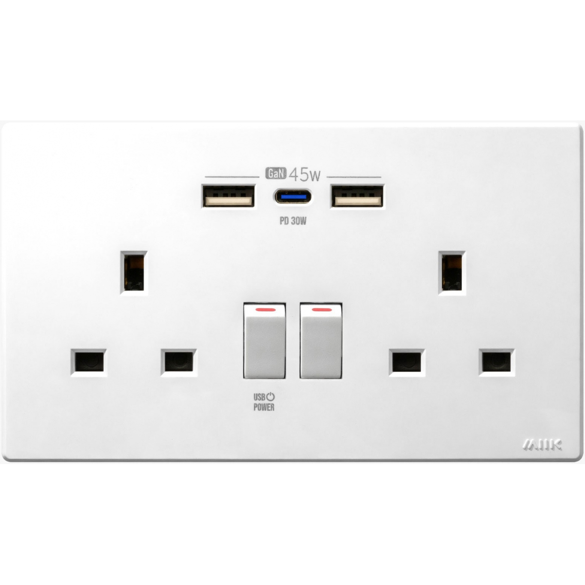 M2K PD230G-W GaN 45W Type-C/USB 電制 - 45W GaN孖蘇