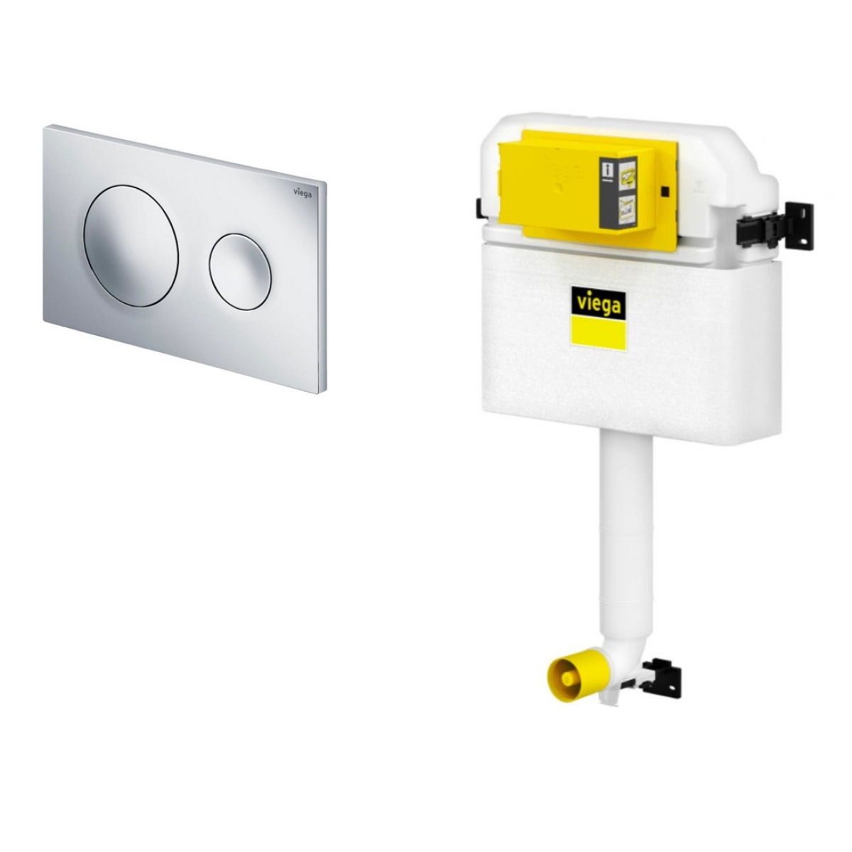 Viega 藏牆式水箱系統貼牆式座廁專用組合 - Visign for Style 20 (鍍鉻色)