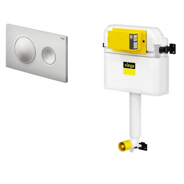 Viega 藏牆式水箱系統貼牆式座廁專用組合 - Visign for Style 20 (磨砂銀)