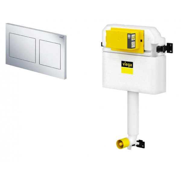 Viega 藏牆式水箱系統貼牆式座廁專用組合 - Visign for Style 21 (鍍鉻色)