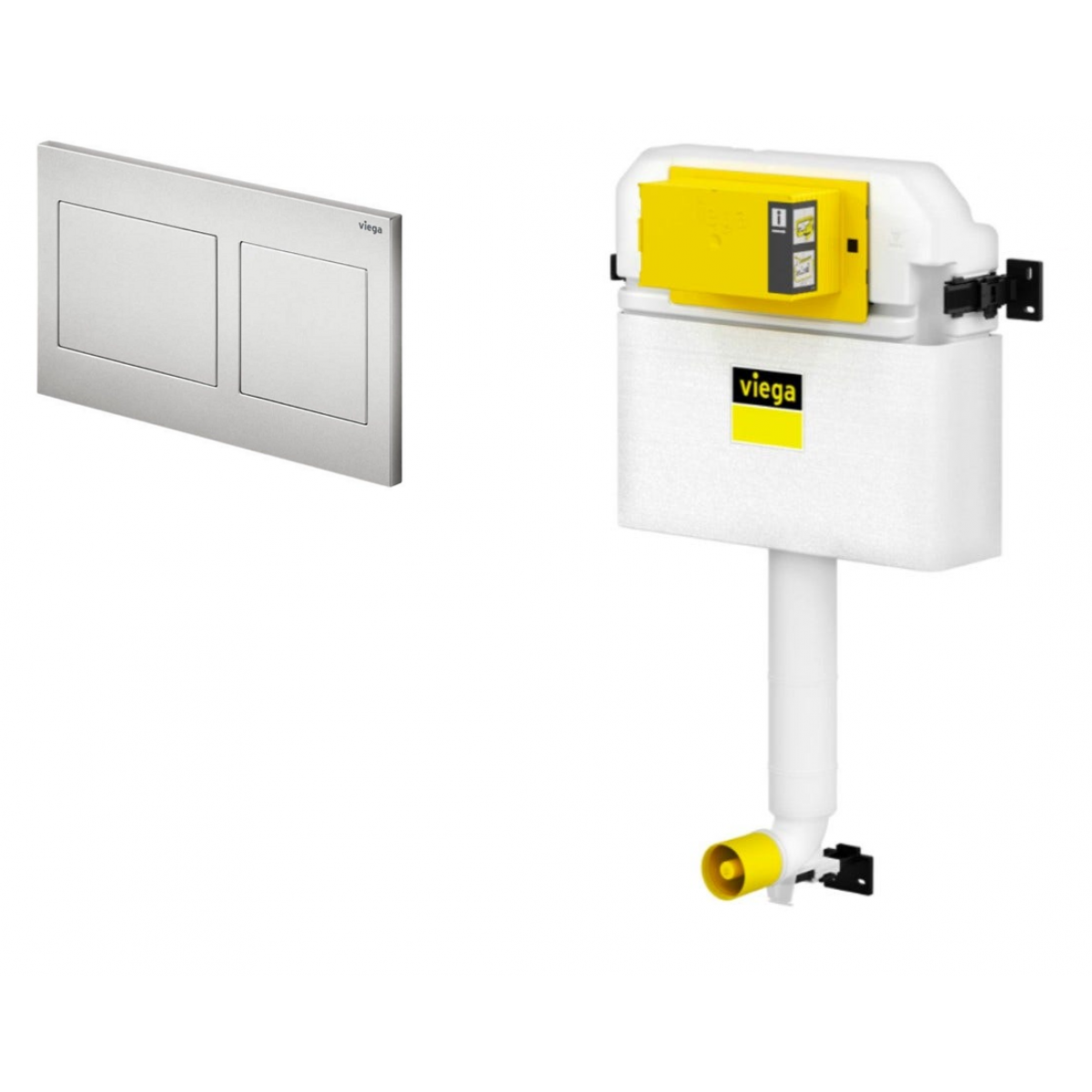 Viega 藏牆式水箱系統貼牆式座廁專用組合 - Visign for Style 21 (磨砂銀)