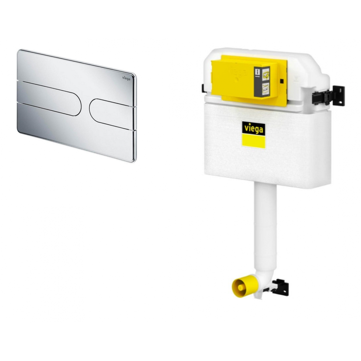 Viega 藏牆式水箱系統貼牆式座廁專用組合 - Visign for Style 23 (鍍鉻色)