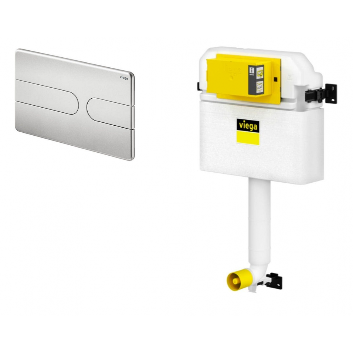 Viega 藏牆式水箱系統貼牆式座廁專用組合 - Visign for Style 23 (磨砂銀)