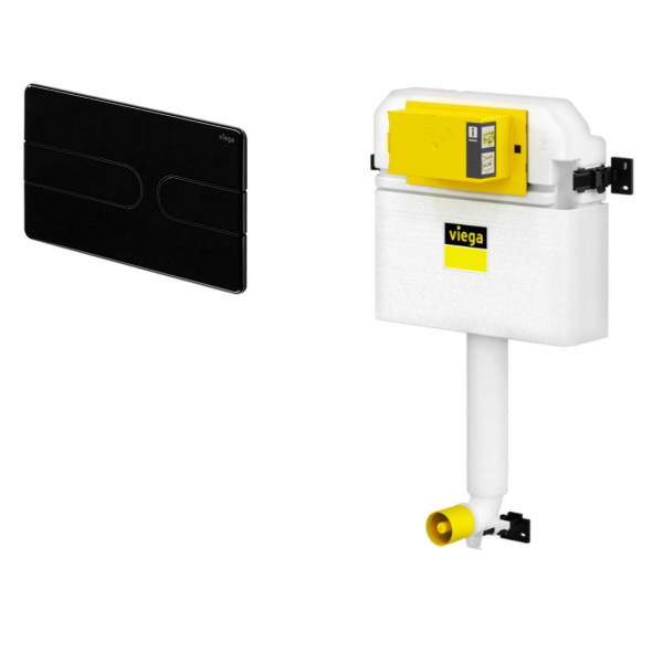 Viega 藏牆式水箱系統貼牆式座廁專用組合 - Visign for Style 23 (鋼琴黑)