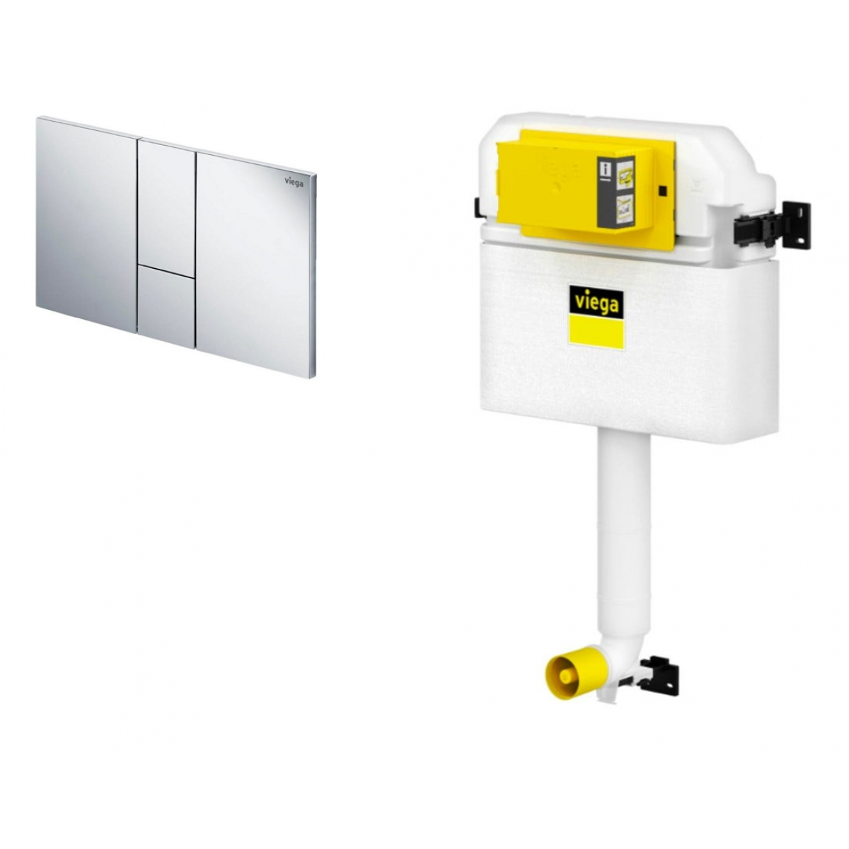 Viega 藏牆式水箱系統貼牆式座廁專用組合 - Visign for Style 24 (鍍鉻色)