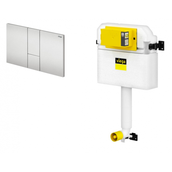 Viega 藏牆式水箱系統貼牆式座廁專用組合 - Visign for Style 24 (磨砂銀)