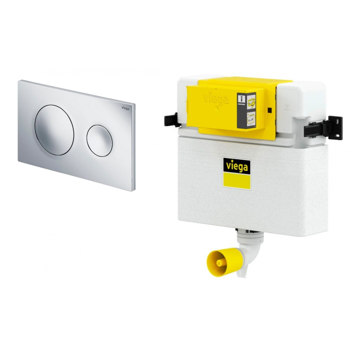 Viega 藏牆式水箱系統貼牆式座廁專用組合 - Visign for Style 20 (鍍鉻色)