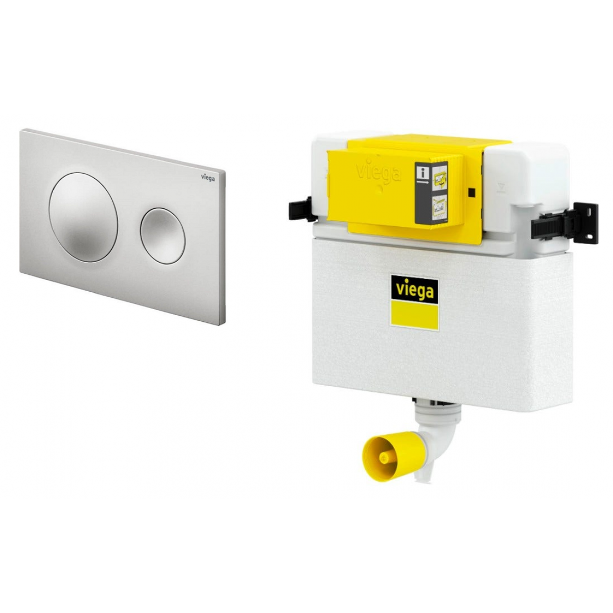 Viega 藏牆式水箱系統貼牆式座廁專用組合 - Visign for Style 20 (磨砂銀)