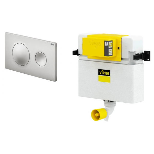 Viega 藏牆式水箱系統貼牆式座廁專用組合 - Visign for Style 20 (磨砂銀)