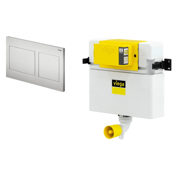 Viega 藏牆式水箱系統貼牆式座廁專用組合 - Visign for Style 21 (磨砂銀)