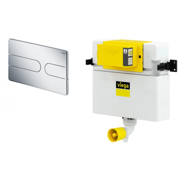 Viega 藏牆式水箱系統貼牆式座廁專用組合 - Visign for Style 23 (鍍鉻色)