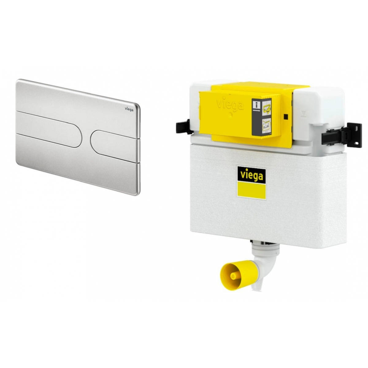 Viega 藏牆式水箱系統貼牆式座廁專用組合 - Visign for Style 23 (磨砂銀)