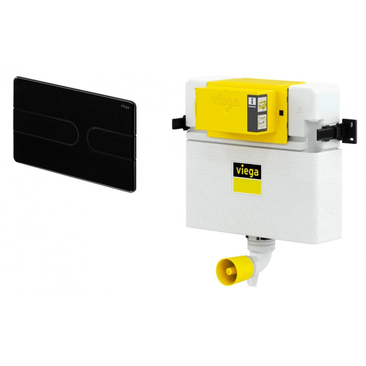 Viega 藏牆式水箱系統貼牆式座廁專用組合 - Visign for Style 23 (鋼琴黑)