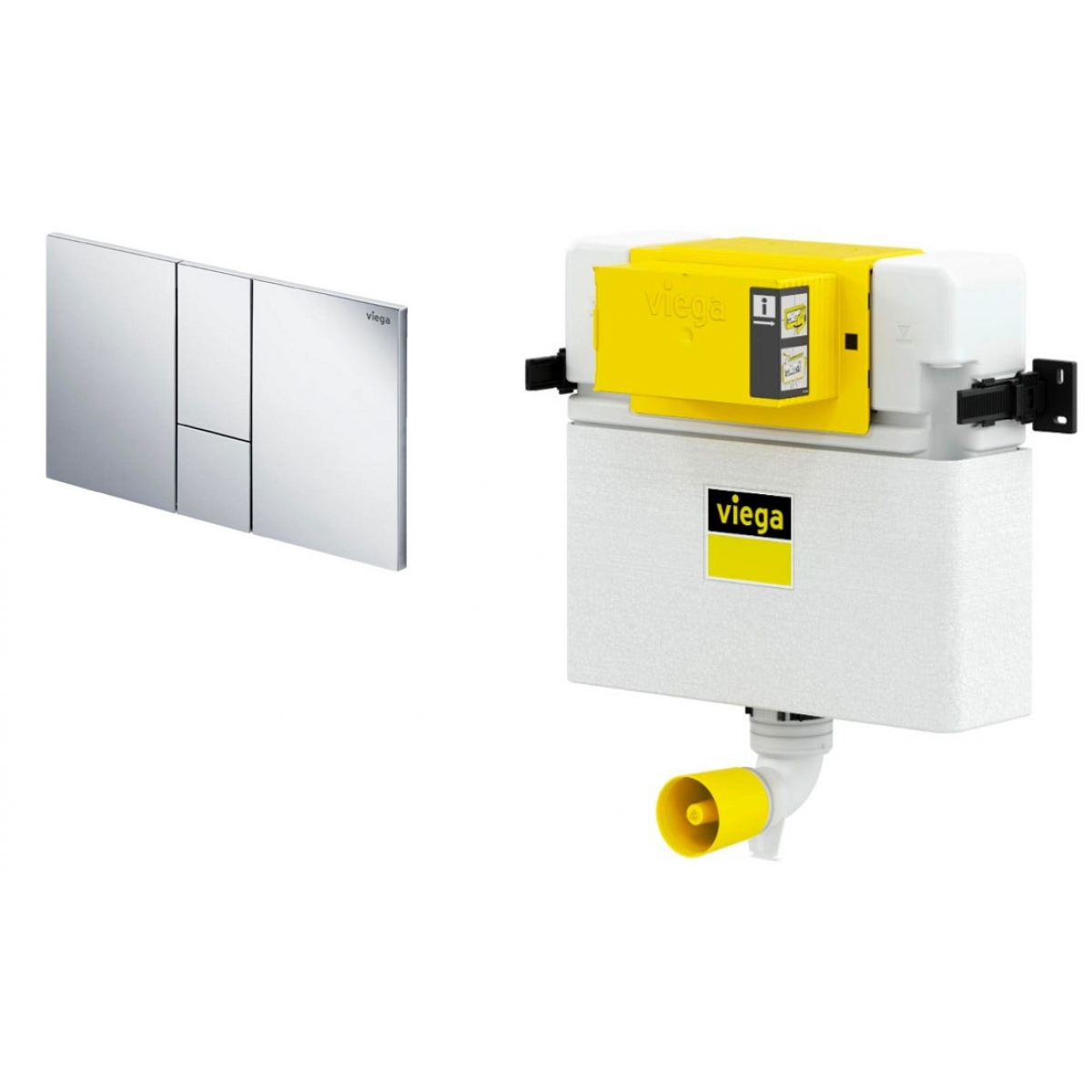 Viega 藏牆式水箱系統貼牆式座廁專用組合 - Visign for Style 24 (鍍鉻色)