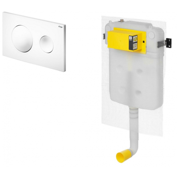 Viega 超薄藏牆式水箱系統貼牆式座廁專用組合 - Visign for Style 20 (白色)