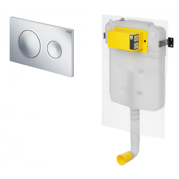 Viega 超薄藏牆式水箱系統貼牆式座廁專用組合 - Visign for Style 20 (鍍鉻色)