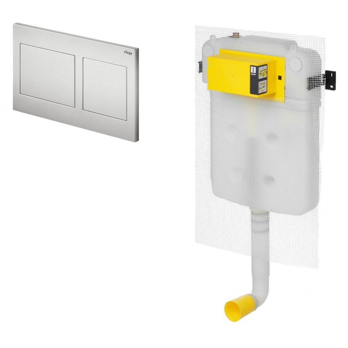 Viega 藏牆式水箱系統貼牆式座廁組合 (86111MT+8503): Visign for Style 21沖水面板、80mm超薄水箱