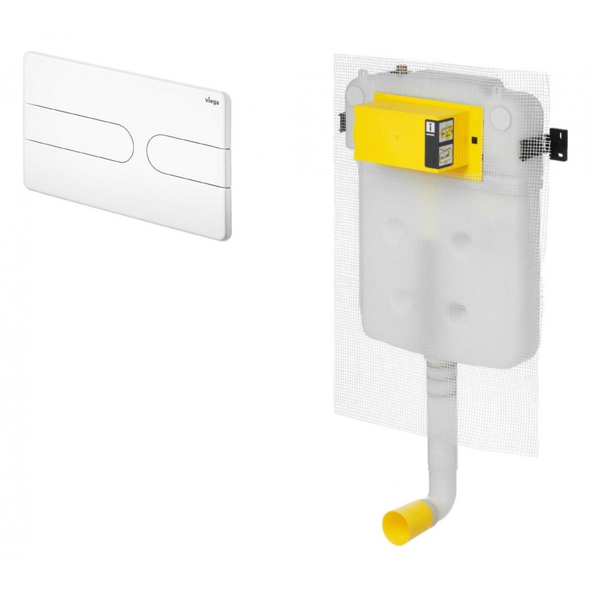 Viega 藏牆式水箱系統貼牆式座廁組合 (86131WT+8503): Visign for Style 23沖水面板、80mm超薄水箱