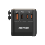Momax 1-World 120W GaN 旅行插座 (UA15UKGSD): 3xUSB-C+1xUSB-A、全球通用、100W PD快充