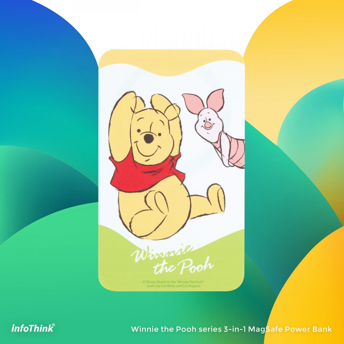 infoThink MX-5000-Winnie 小熊維尼系列三合一磁吸式無線快充行動電源