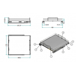 Inoxa 4202DW/50-50 負重25kg 手抽附墊片抽屜籃