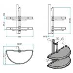 Inoxa 4301W/66 負重15kg 旋轉半月籃