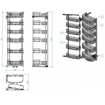 Inoxa 808AW/60 12籃前後拉籃套件 (承重55公斤)