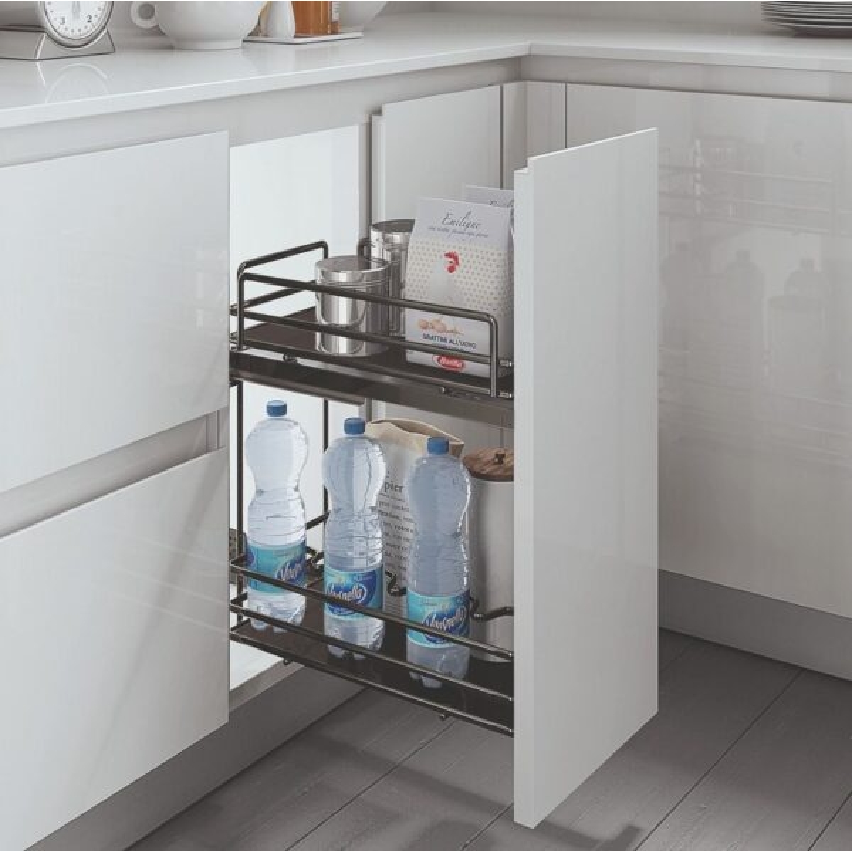 Inoxa 5102E/30-50 抽拉式籃筐連鈦酒瓶架 (承重40公斤)