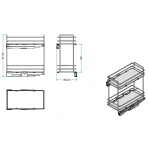 Inoxa 5102E/30-50 抽拉式籃筐連鈦酒瓶架 (承重40公斤)