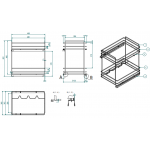 Inoxa 5102E/40-50 抽拉式籃筐連鈦酒瓶架 (承重40公斤)