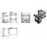 Inoxa 803BE/SX45 左側動態拉籃 (承重40公斤)