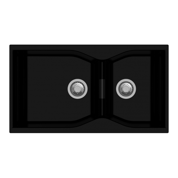 Carysil 3620-Nera Largo 昇盤 (黑色) 雙槽