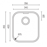 Apell Ferrara FE4040UBC 拉絲不鏽鋼昇盆
